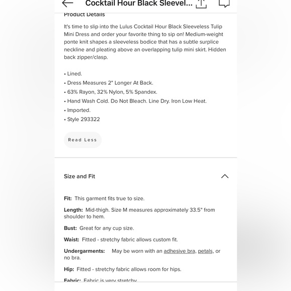 Lulu’s Cocktail hour black sleeves tulip mini dress. Size M. New with tags. - Picture 7 of 7
